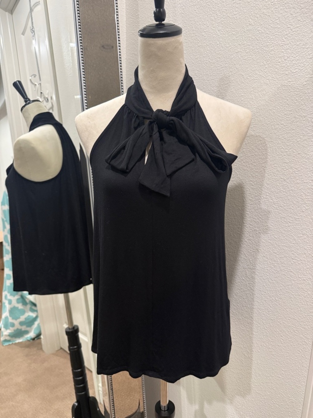 Ella Moss Black Halter Tie-Neck